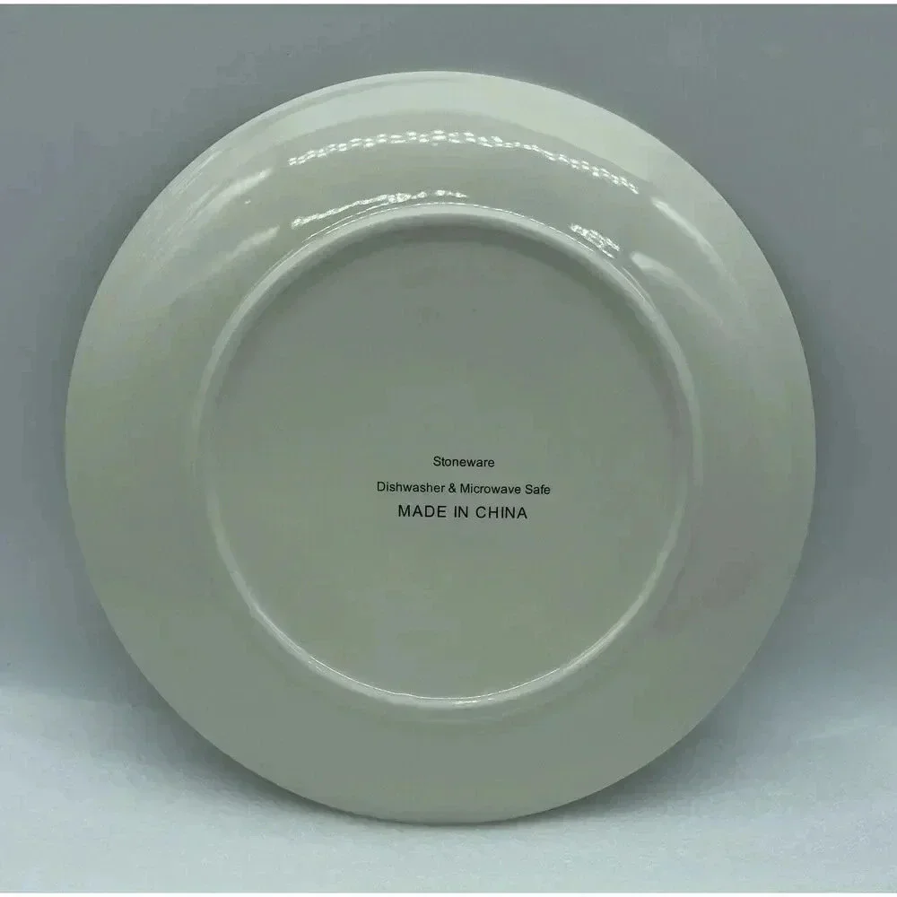 Botanical Green Pumpkin Stoneware Salad Plate 8 Inch Dishwasher & Microwave Safe